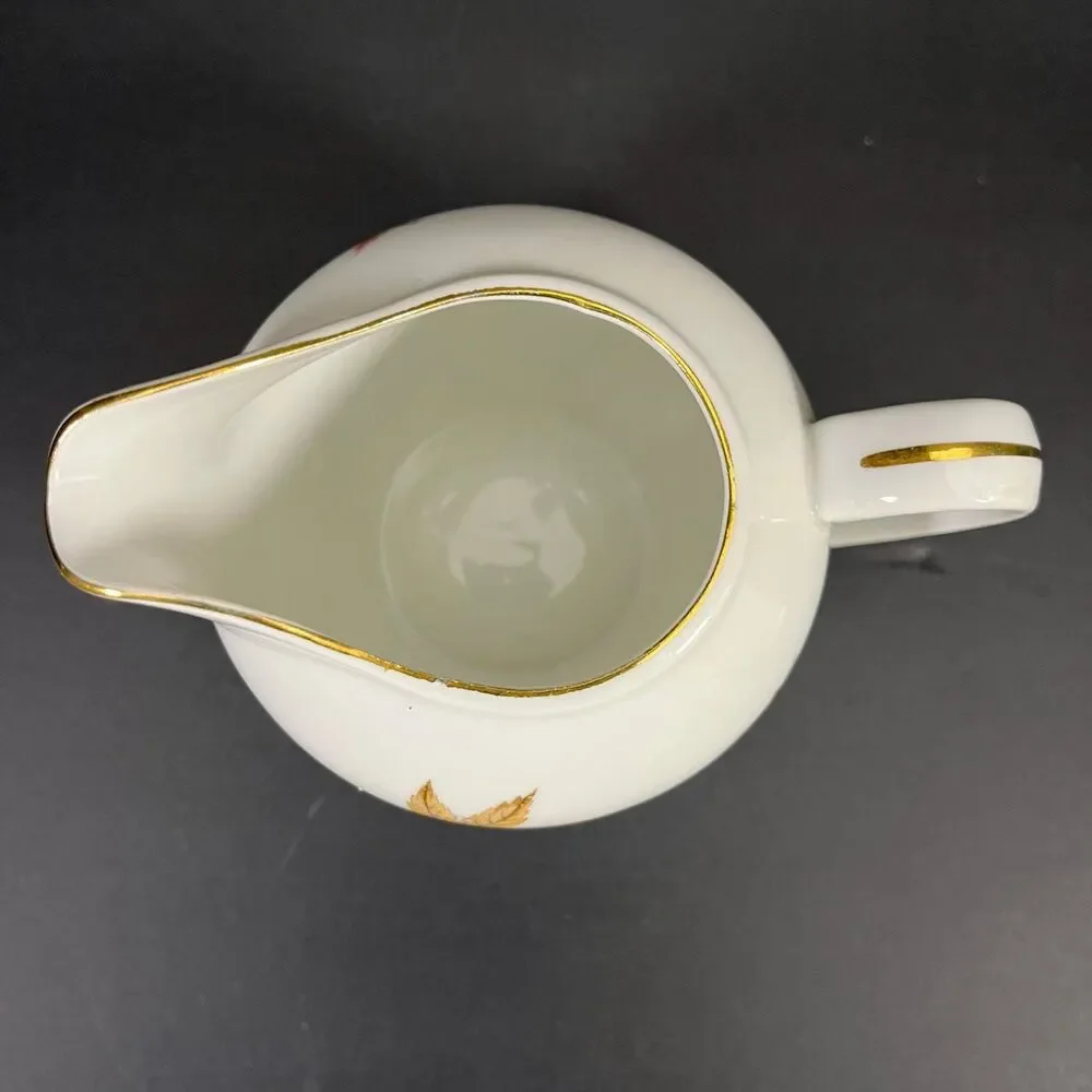 Vintage Royal Ming Japan Maple Leaves Creamer Fine China Gold Trim Autumn Decor